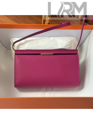 Hermes Clic-H 21 Bag in Grained Calfskin Shoulder Bag Hot Pink/Gold 2020