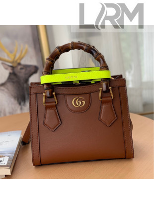Gucci Diana Leather Mini Tote Bag 655661 Brwon 2021