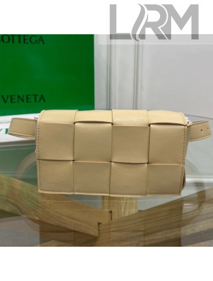 Bottega Veneta The Belt Cassette Bag in Maxi-Woven Lambskin Nude 2020