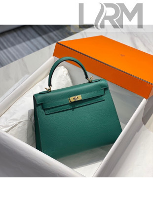 Hermes Kelly 25cm Top Handle Bag in Epsom Leather Emerald Green 2022