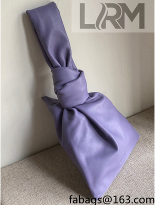 Bottega Veneta Calfskin Mini Twist Knot Clutch Bag Purple 2021