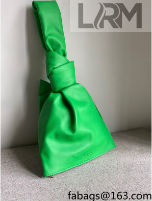 Bottega Veneta Calfskin Mini Twist Knot Clutch Bag Green 2021