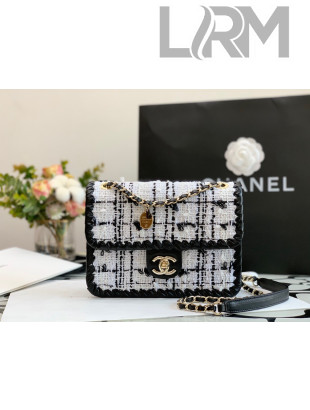 Chanel Tweed Braided Trim Small Square Flap Bag AS2496 White 2022