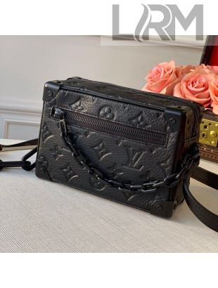 Louis Vuitton Men's Matte Box Mini Soft Trunk Bag in Monogram Embossed Leather M55702 Black 2020