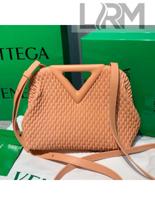 Bottega Veneta Small Point Top Handle Bag in Lozenge Quilted Leather Peachy Pink 2021