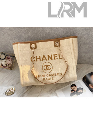 Chanel Deauville Mixed Fibers Medium Shopping Bag A67001 Beige 2022 05