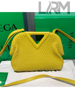 Bottega Veneta Small Point Top Handle Bag in Lozenge Quilted Leather Sherbert Yellow 2021