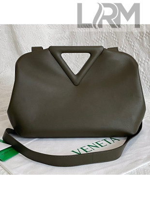 Bottega Veneta Medium Point Calfskin Top Handle Bag Camping Green 2021