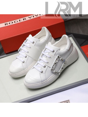 Roger Vivier Crystal Buckle Sneakers White 2020