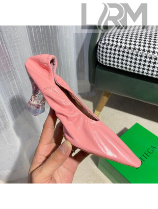Bottega Veneta Almond Pumps in Pink Lambskin with Plexiglass Heel 2020