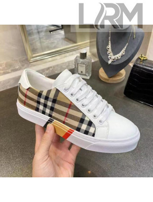 Burberry Check Calfskin Low-top Sneakers White 02 2021 (For Women and Men)