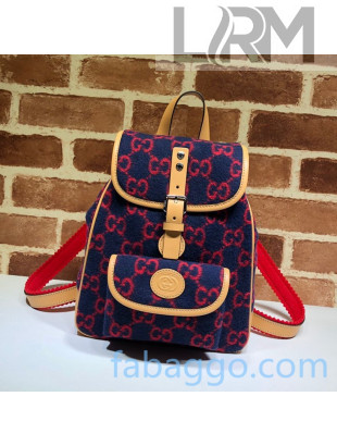 Gucci GG Wool Backpack 630818 Navy Blue 2020