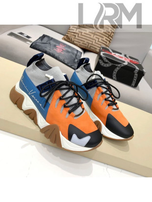 Versace Squalo Knit Sneakers Blue/Orange 08 2021