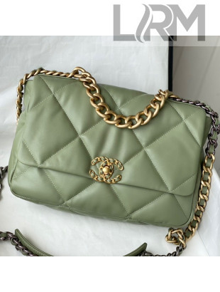 Chanel 19 Lambskin Large Flap Bag AS1161 Olive Green 2021 TOP