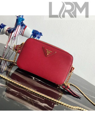 Prada Odette Saffiano Leather Belt Bag 1BL019 Red 2019