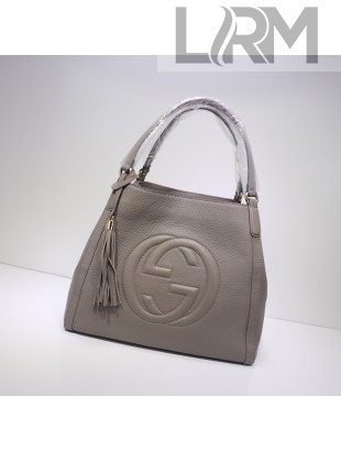 Gucci Interlocking G Leather Medium Top Handle bag 282309 Grey 2022