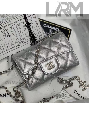 Chanel Metallic Lambskin Classic Belt Bag AP1983 Silver 2021
