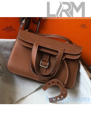 Hermes Halzan Togo Calfskin Leather Bag In Brown 2020