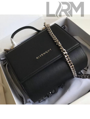 Givenchy Mini Pandora Box Bag in Black Textured Leather Black/Silver 2021