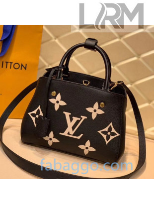Louis Vuitton Montaigne BB Top Handle Bag in Monogram Leather M45489 Black 2020