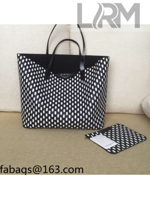 Givenchy Calfskin Tote Bag 34cm Black/White 8841 19