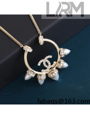 Chanel Pointed Pearl Pendant Necklace 2021 19