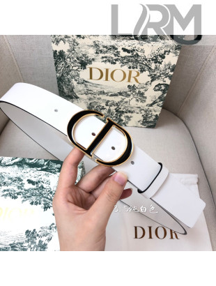 Dior Calfskin Belt 3.5cm with Bi-color CD Buckle White 2021