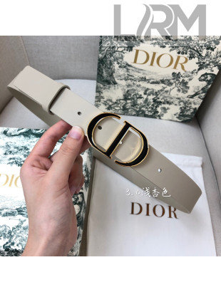 Dior Calfskin Belt 3cm with Bi-color CD Buckle Grey 2021