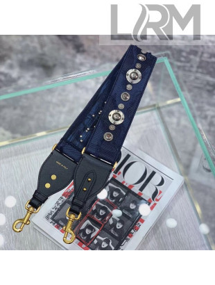 Dior Blue Camouflage Fully Embroidered Canvas Shoudler Strap 2019
