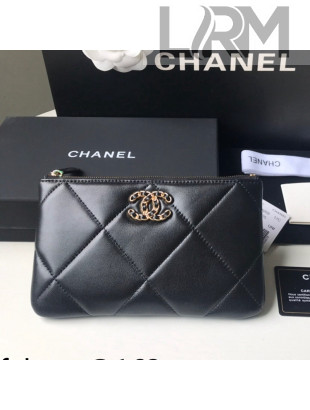Chanel 19 Lambskin Small Pouch AP1059 Black 2021