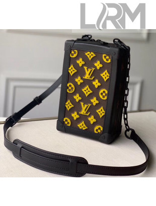 Louis Vuitton Vertical Soft Trunk Clutch M45044 in Embroidered Monogram Tuffetage Yellow Coated Canvas 2020