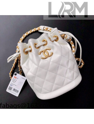 Chanel Calfskin Small Bucket Bag AS2716 White 2021
