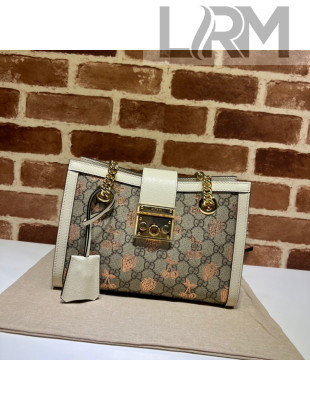 Gucci Padlock Small Berry GG Canvas Shoulder Bag 498156 Beige  2022