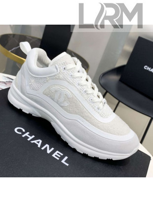 Chanel Tweed Sneakers G37122 White 01 2021 For Women and Men