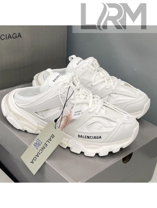 Balenciaga Track Mules in Mesh and Nylon All White 2021 (For Women and Men