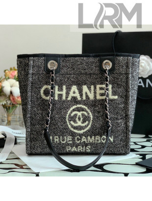 Chanel Deauville Mixed Fibers Small Shopping Bag Black/White 2021