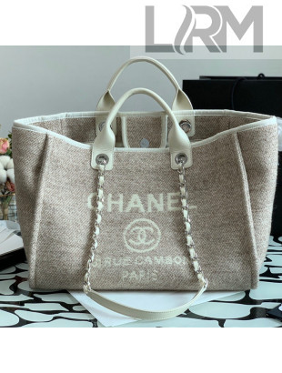Chanel Deauville Mixed Fibers Large Shopping Bag A66941 Beige 2021