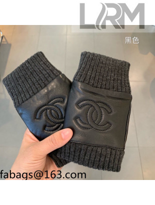 Chanel Lambskin and Cashmere Short Gloves Black 2021 102919
