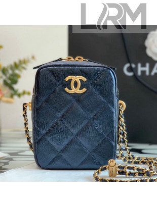 Chanel Iridescent Grained Calfskin Camera Bag AS2857 Black 2021