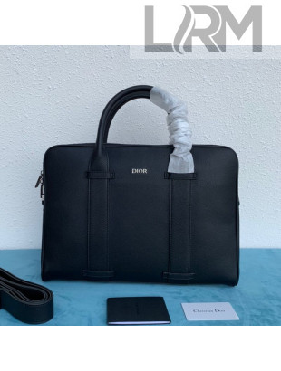 Dior Men's Briefcase in Black Grained Calfskin 2020
