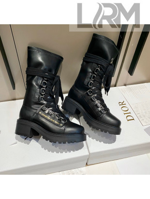 Dior D-Fight Ankle Boots in Black Lambskin 2021