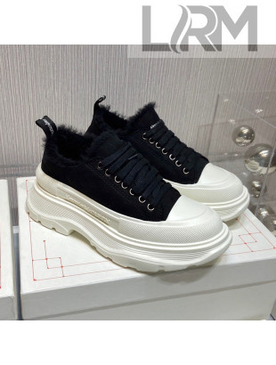 Alexander Mcqueen Suede and Wool Low-Top Sneaker Black 2021 111834