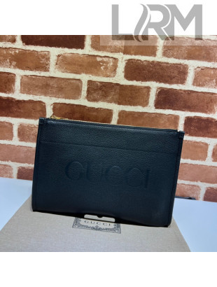Gucci Leather Pouch with Gucci logo 681200 Black 2022
