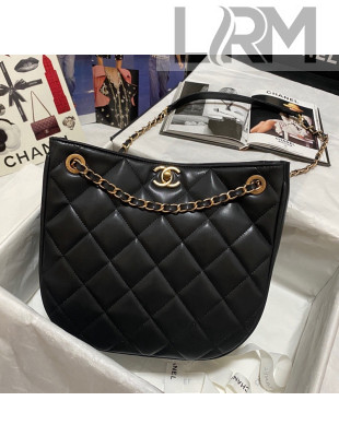 Chanel Calfskin Hobo Bag AS2724 Black 2021