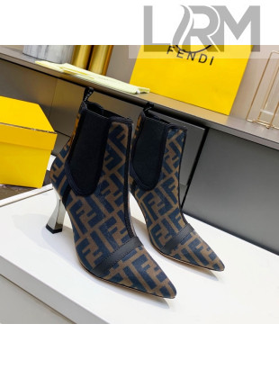 Fendi Colibri FF Mesh Ankle Boots 8.5cm Brown/Blue 2021
