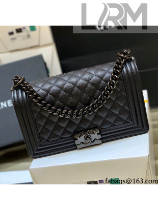 Chanel Quilted Original Haas Caviar Leather Medium Boy Flap Bag All Black (Top Quality)