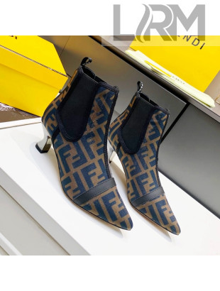 Fendi Colibri FF Mesh Ankle Boots 5.5cm Brown/Blue 2021