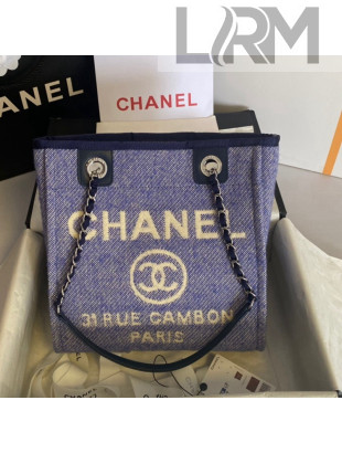 Chanel Deauville Mixed Fibers Small Shopping Bag Purple 2021