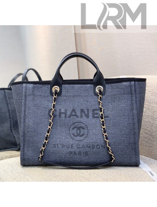 Chanel Deauville Mixed Fibers Large Shopping Bag A66941 Dark Gray 2021