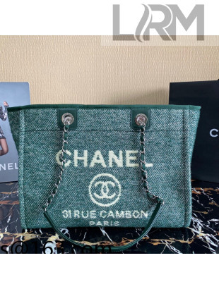 Chanel Deauville Mixed Fibers Medium Shopping Bag A67001 Cyan 2021